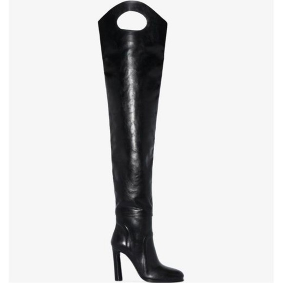 Burberry Black 110 Cutout Thigh-High Leather Boots Size - 10 .US / 40 .EU $2590 - Picture 1 of 15